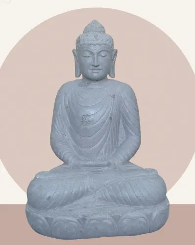 Product image of the product “Seated Buddha made of Riverstone in Dhyana position - gesture of meditation, H. 81cm. ”